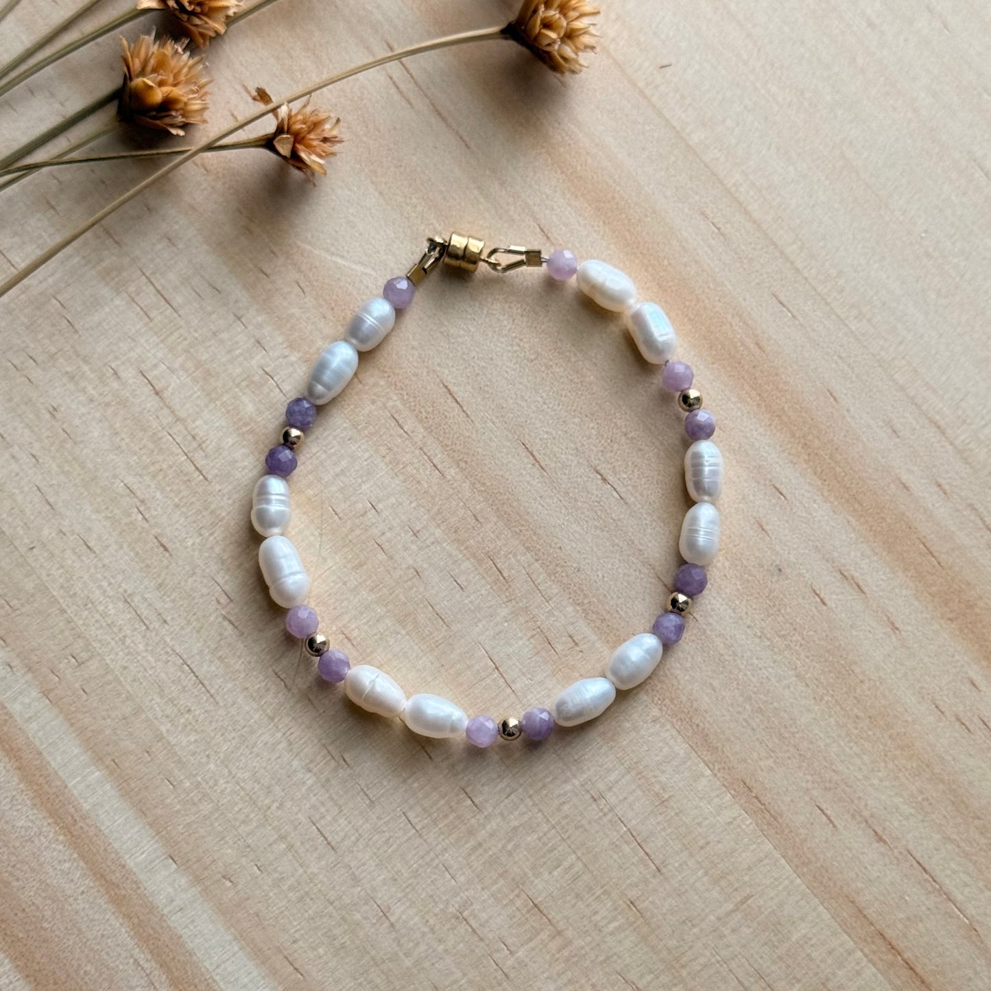 Lilac Pearl Bracelet