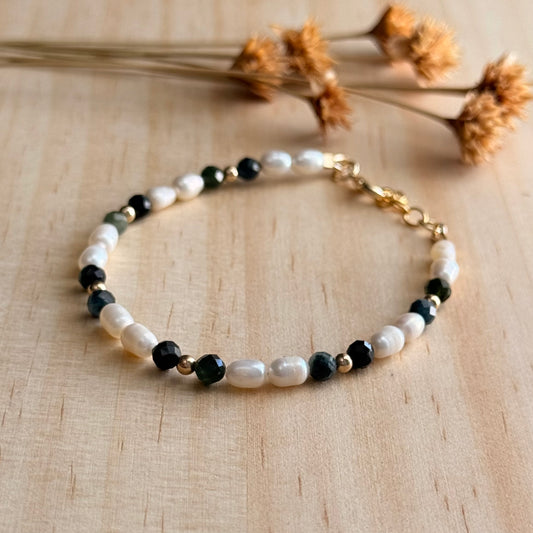 Midnight Moon Pearl Bracelet