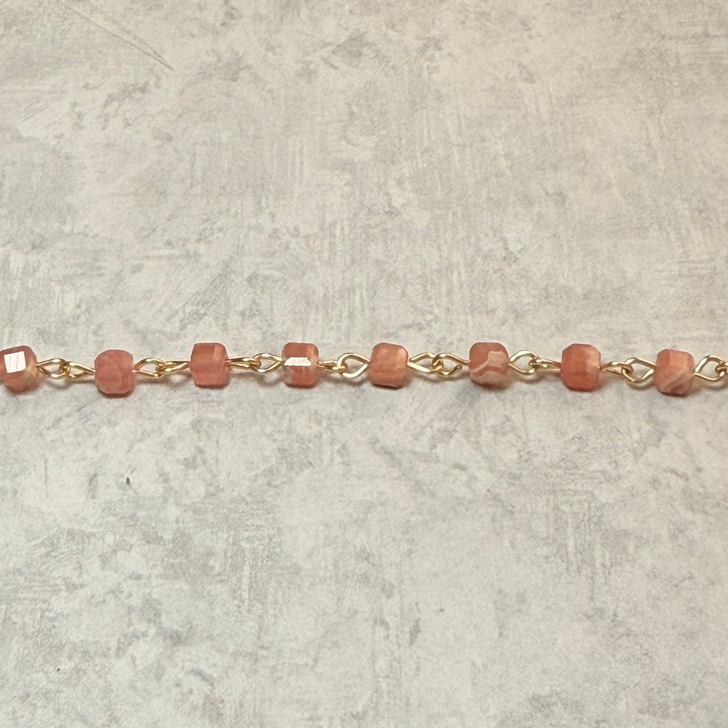 Blossom Chain Bracelet (Peach Moonstone)