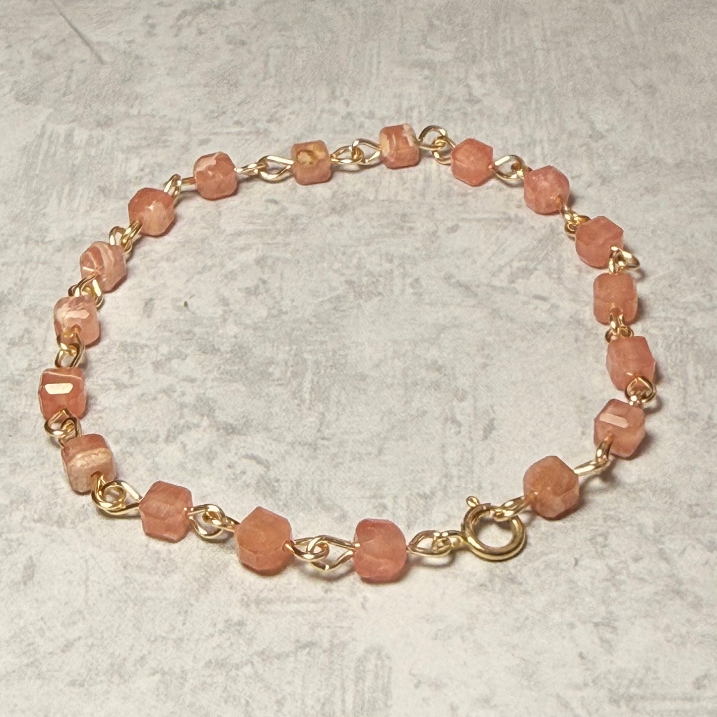 Blossom Chain Bracelet (Peach Moonstone)
